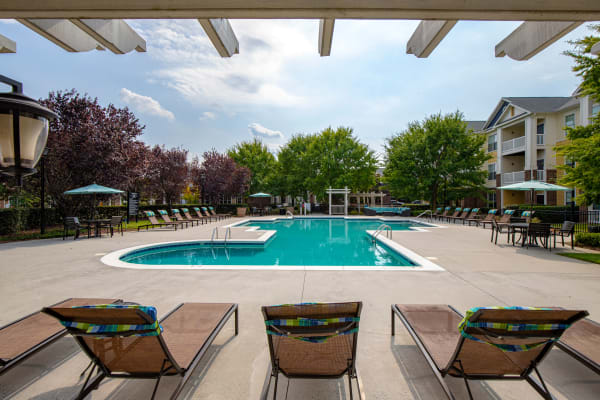 Pool area at Preserve at Steele Creek in Charlotte