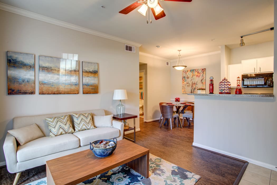 Spacious living room at Regatta Bay in Seabrook, Texas