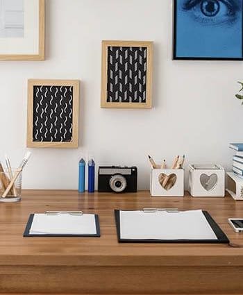 Home office desk in a model home at 770 C Street Apartments in Washington, District of Columbia