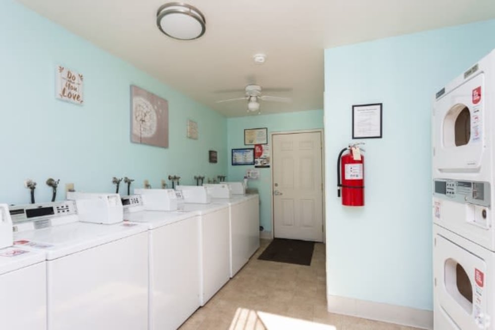 Laundry room at Meritage Apartments in Lodi, California