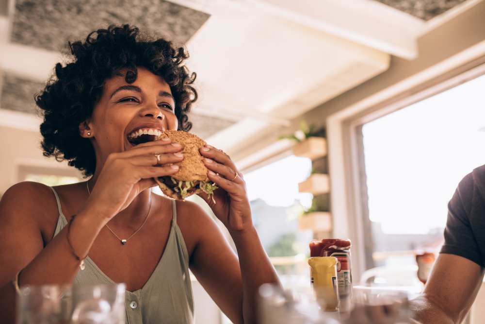 Resident enjoying lunch at the favorite restaurant near Andrews Place in Panama City, Florida