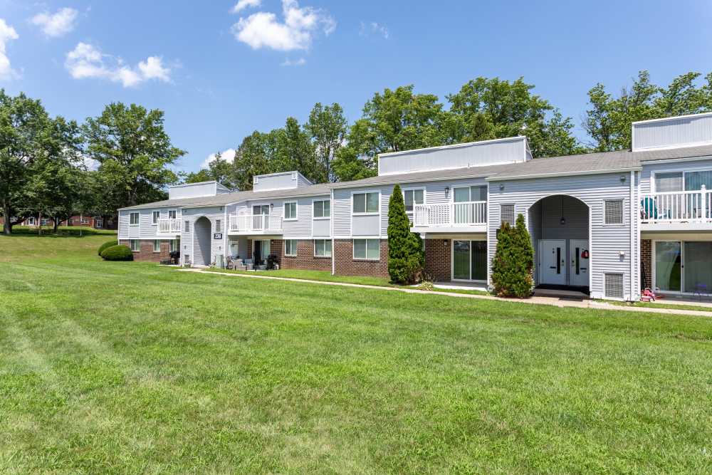 Building exteriors at Blair Mill Village East Apartment Homes in Horsham, Pennsylvania