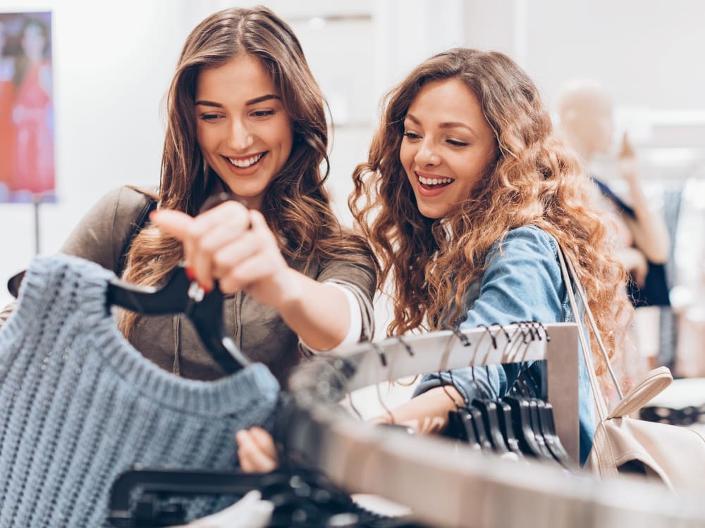 Resident mother and daughter out for some retail therapy near Haven Apartment Homes in Kent, Washington