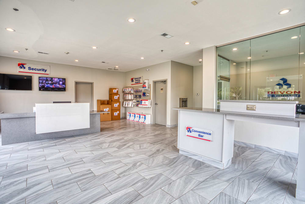 A front office at Devon Self Storage