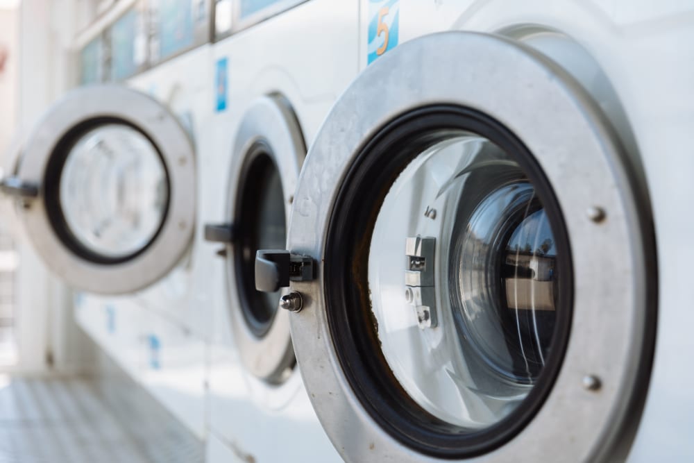 An onsite laundry facility at City Line Apartments in Newport News, Virginia