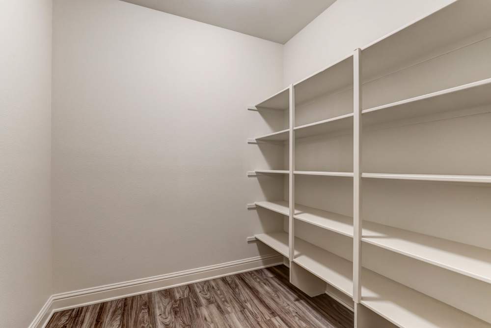 walk in closet at South Mesa I in Oceanside, California