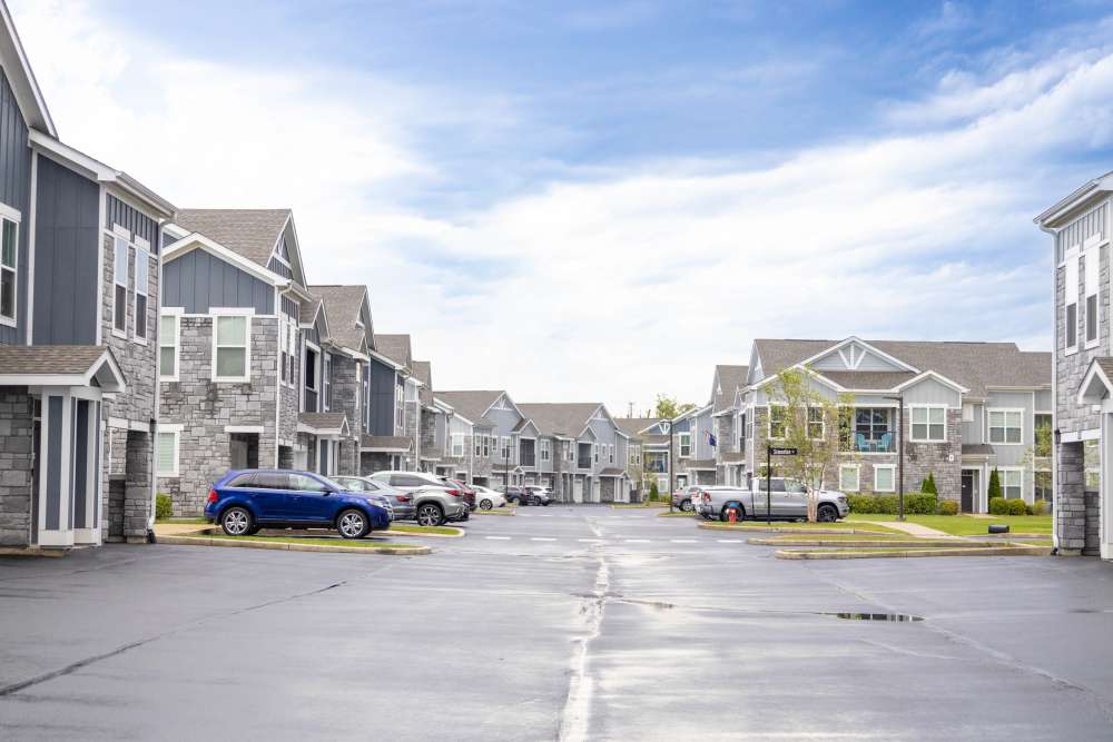 View of villas with car parking atVillas On Fir in Granger, Indiana