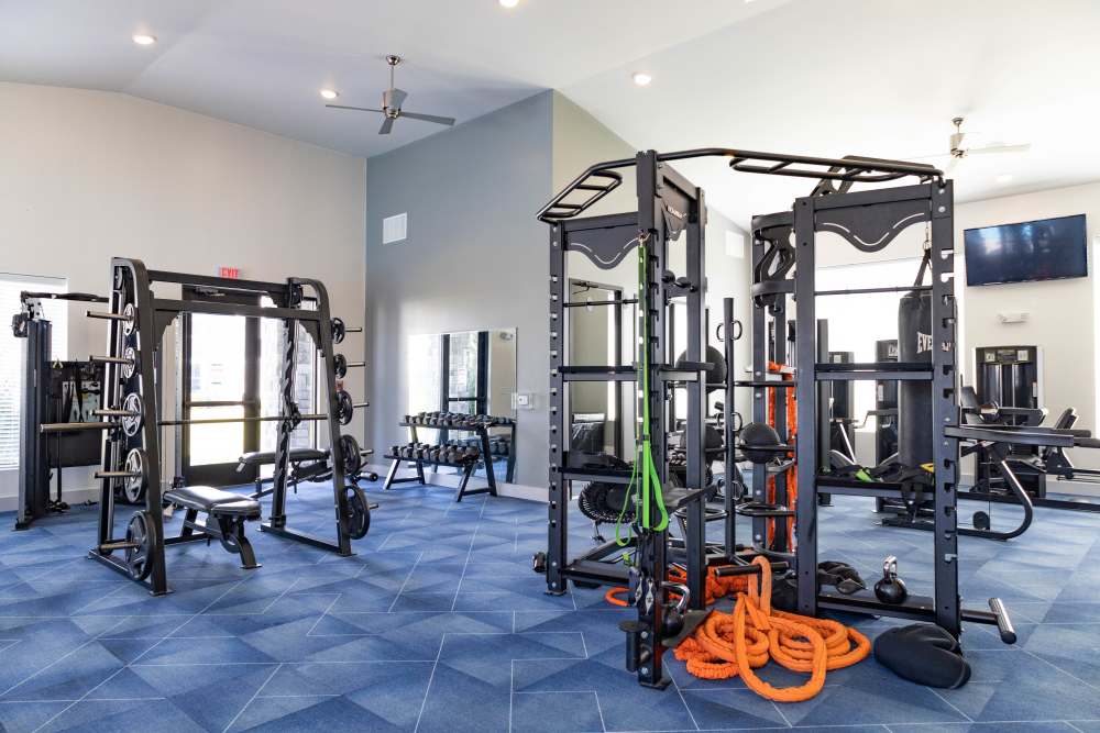 Large fitness center atVillas On Fir in Granger, Indiana