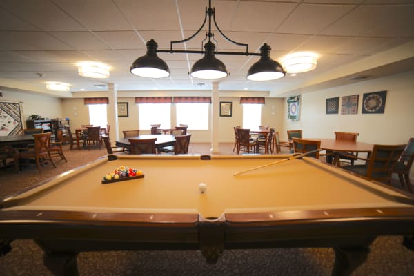 Pool table at Traditions of Hanover in Bethlehem, Pennsylvania