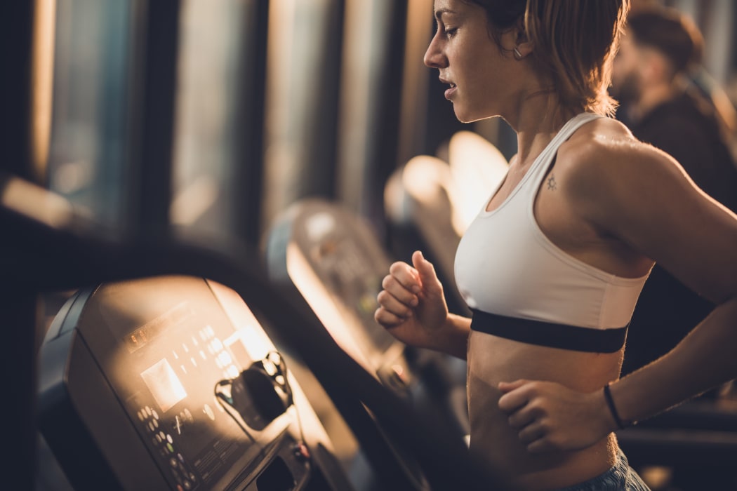 Resident working out at Tuscany Ranch's fitness center in Waco, Texas