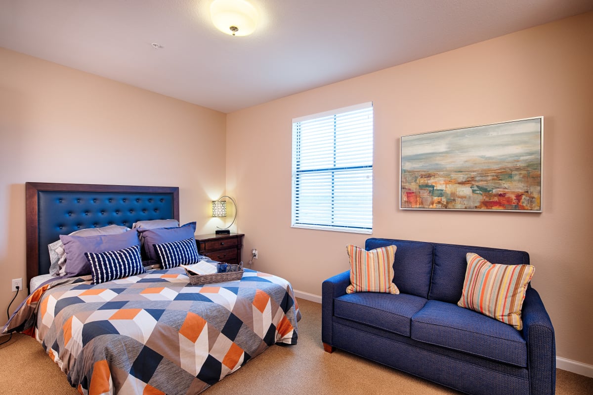 A resident bedroom at The Fountains of Hope in Sarasota, Florida.