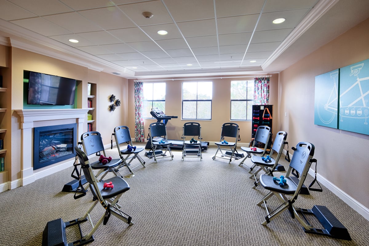 Fitness room at The Fountains of Hope in Sarasota, Florida.