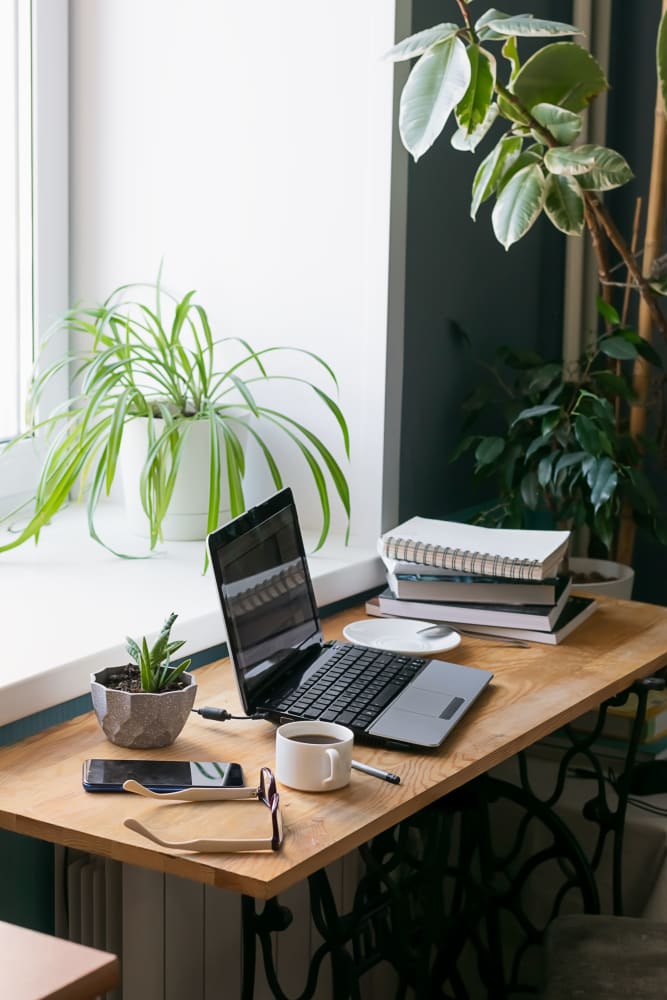 Home office setup at 3Fifty8 in Lexington, Kentucky