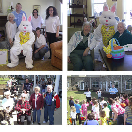 Easter egg hunt at Traditions of Hershey in Palmyra, Pennsylvania