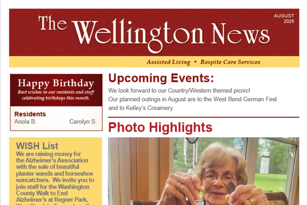 August 2025 Newsletter at Wellington Place at Hartford in Hartford, Wisconsin