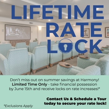 Enjoy a Rate Lock when you move into Harmony today from The Harmony Collection at Hanover in Mechanicsville, Virginia
