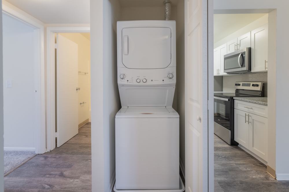 In-home stacked washer and dryer