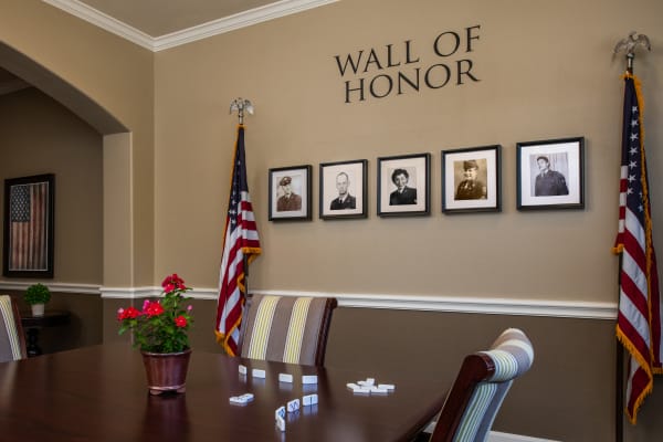 Wall of Honor at Sun Oak Senior Living in Citrus Heights, California