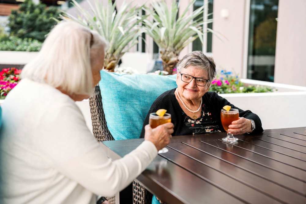 Residents enjoying coffee at The Barclay at Little River in Little River, South Carolina