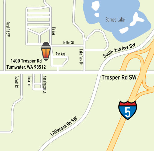 Map and directions to The Hampton in Tumwater, Washington