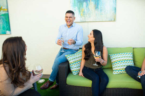 Residents enjoying a glass of wine at San Capella in Tempe, Arizona