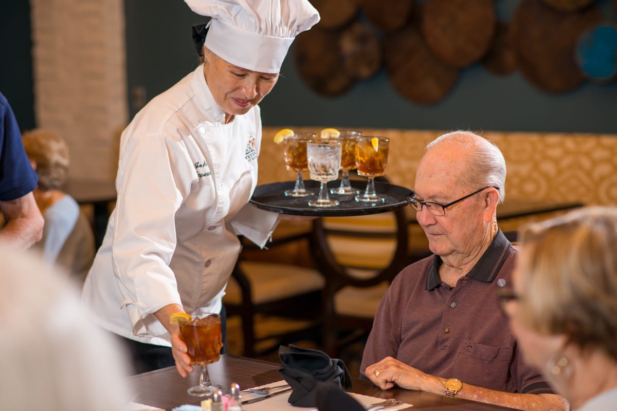 Choose from many dining options at The Reserve at Watermere Woodland Lakes in Conroe, Texas