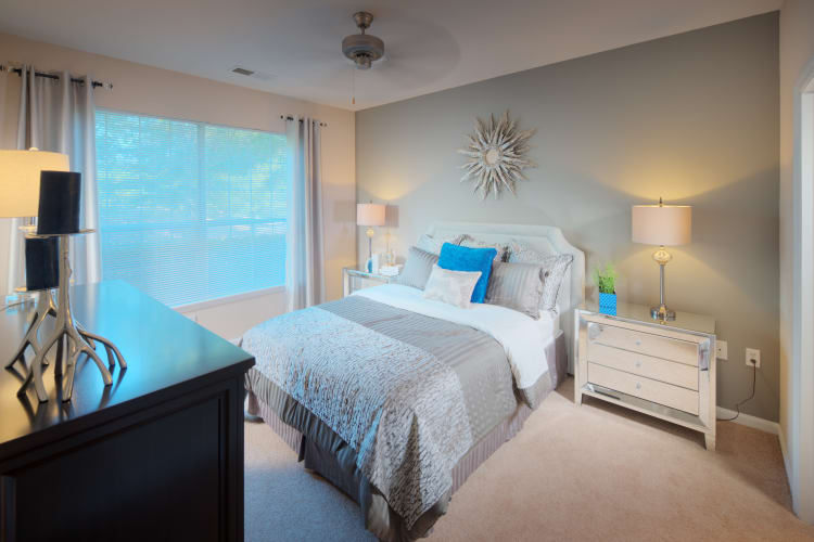 Comfy bedroom at Preston View in Morrisville, North Carolina