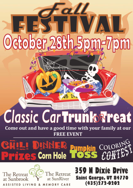 Trunk or Treat flyer for Sunbrook and Sunriver. If you have any questions please give us a call. 