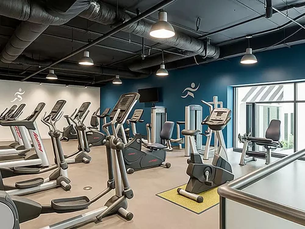 Fitness center at Riverfront Towers in Detroit, Michigan