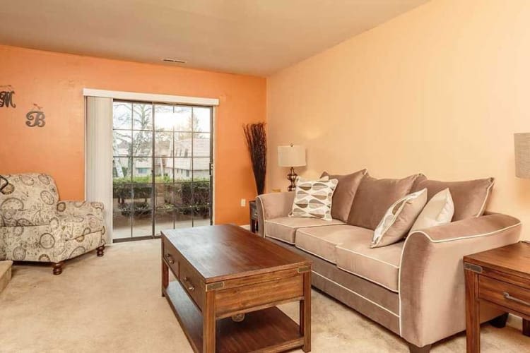 Living room at Meadowbrook Apartments in Slingerlands, New York