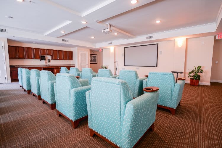 Movie theater at The Harmony Collection at Roanoke - Independent Living in Roanoke, Virginia