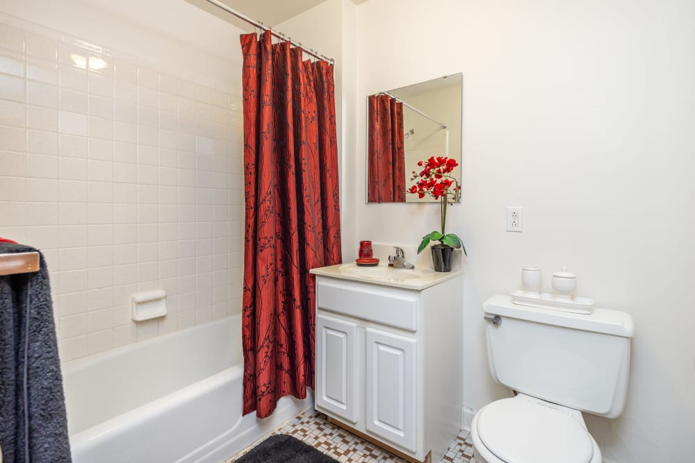 Bathroom at Greece Commons Apartments in Rochester, New York