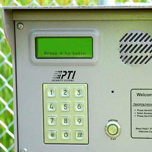 Keypad for secure entry at Red Dot Storage in Bloomington, Illinois