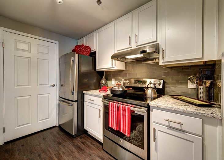 The Eva has gourmet kitchens and nice appliances.