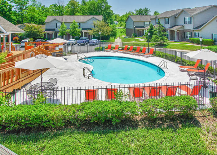 Beautiful swimming pool area at Cooper Creek in Louisville, Kentucky
