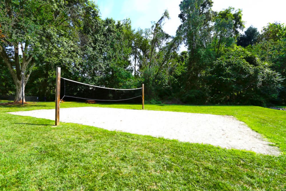 Sand volleyball courts at Old Mill Townhomes in Lynchburg, Virginia