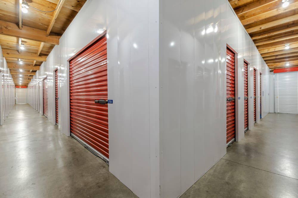 Drive-up storage units at Trojan Storage of Puyallup in Puyallup, Washington