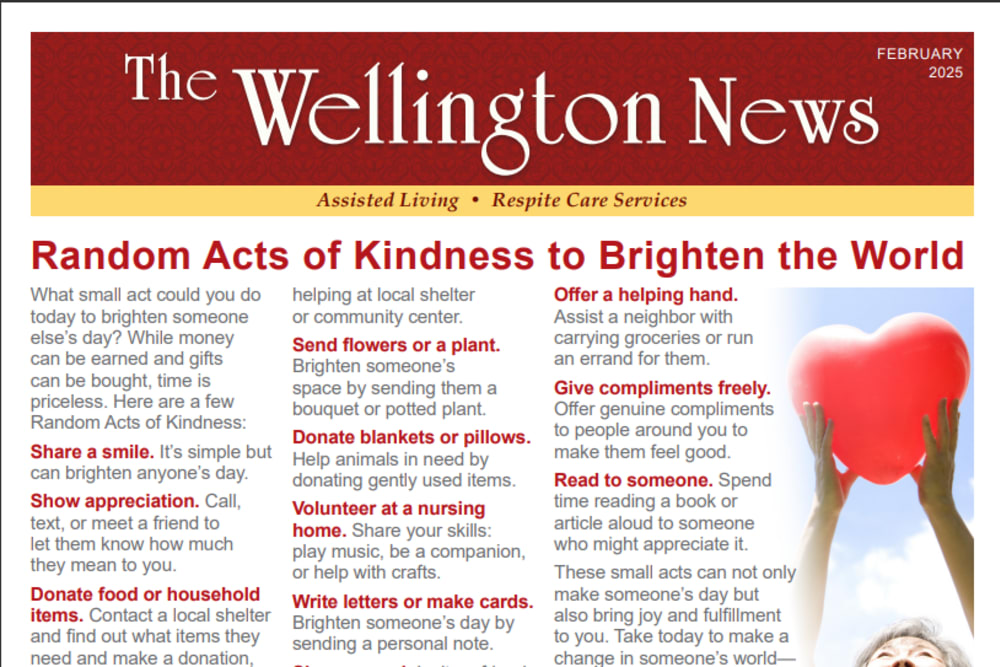 February 2025 newsletter at Wellington Place at Whiting in Stevens Point, Wisconsin