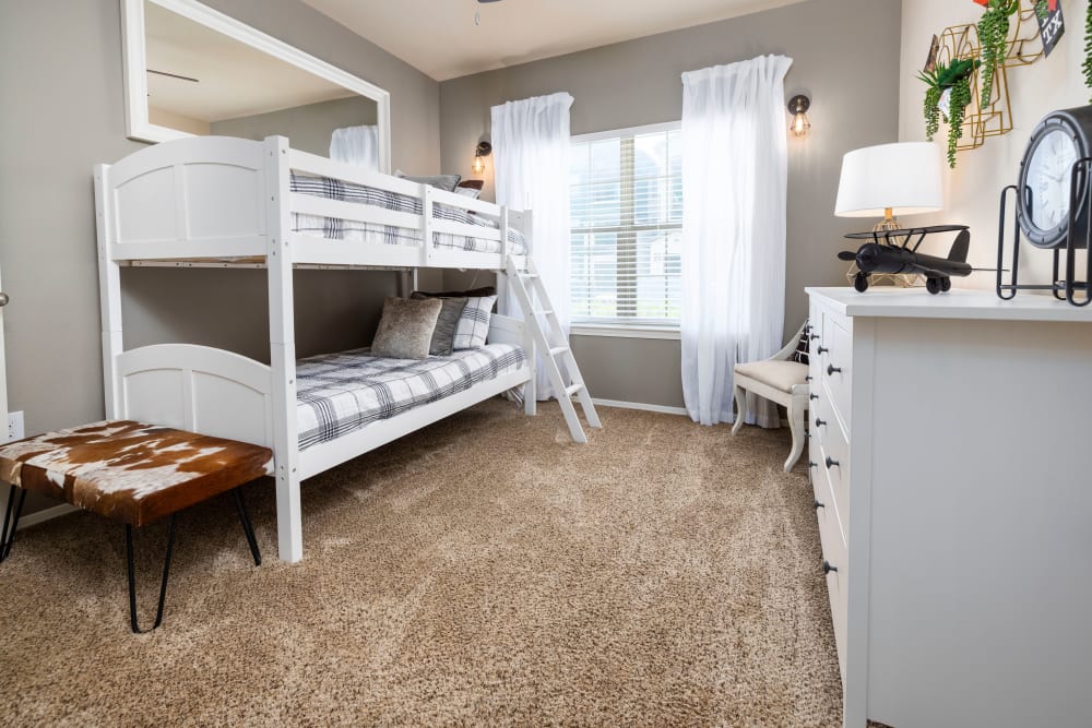 Double deck bed for kids at  Carrington Oaks in Buda, Texas