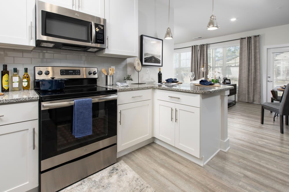 Model kitchen at South City Apartments in Summerville, South Carolina
