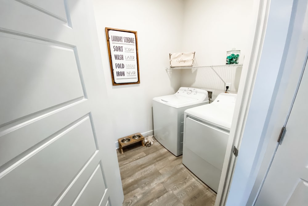 In-home washer and dryer at South City Apartments in Summerville, South Carolina