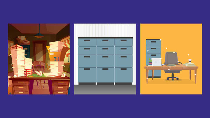 Illustration of file cabinets
