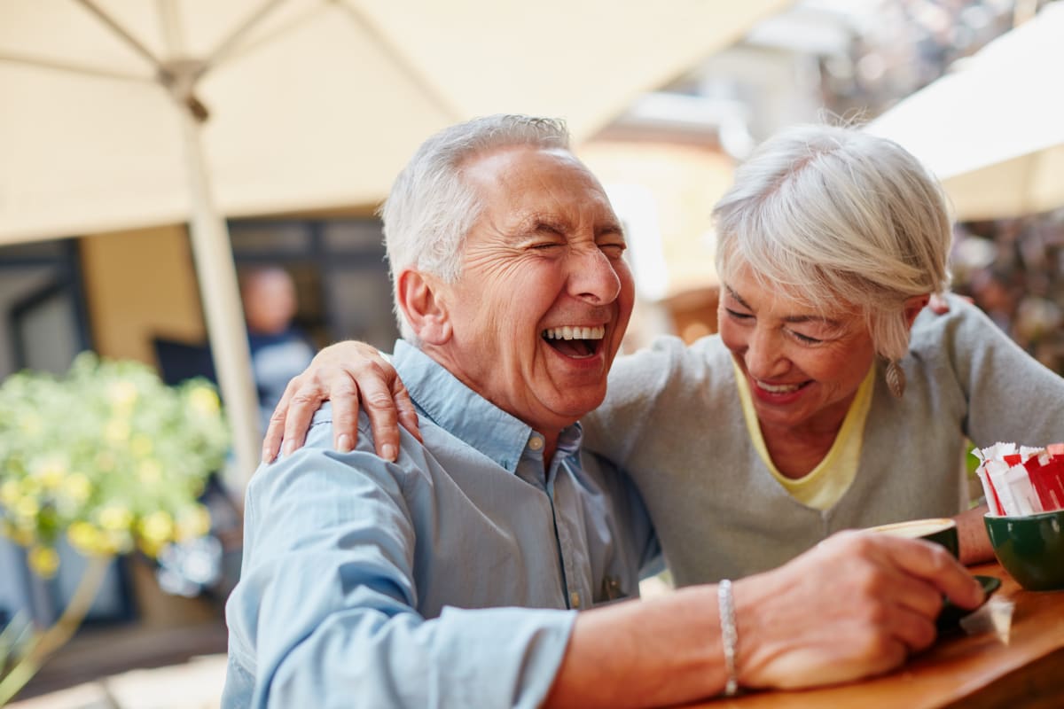 Seniors laughing at Kirkwood Orange in Orange, California