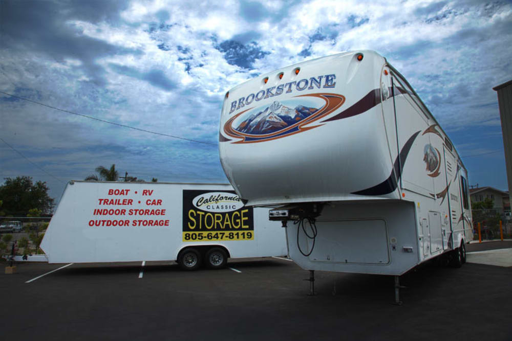 RV Trailer storage at California Classic Storage in Ventura, California