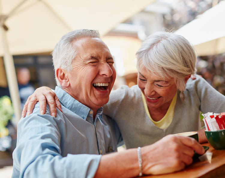 Seniors laughing at Citrus Place in Riverside, California