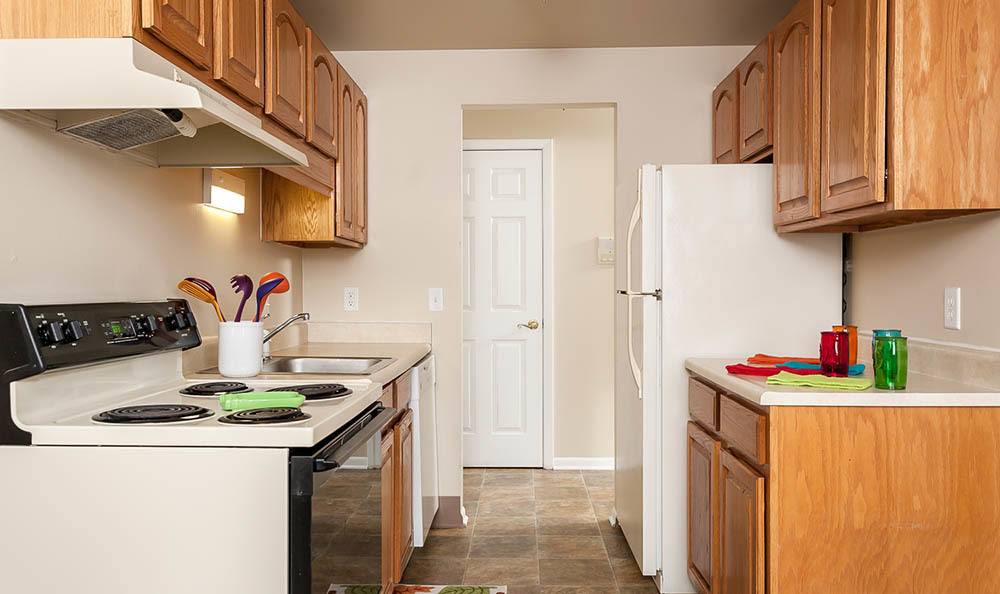 Fully equipped kitchen at Newcastle Apartments home in Rochester, New York