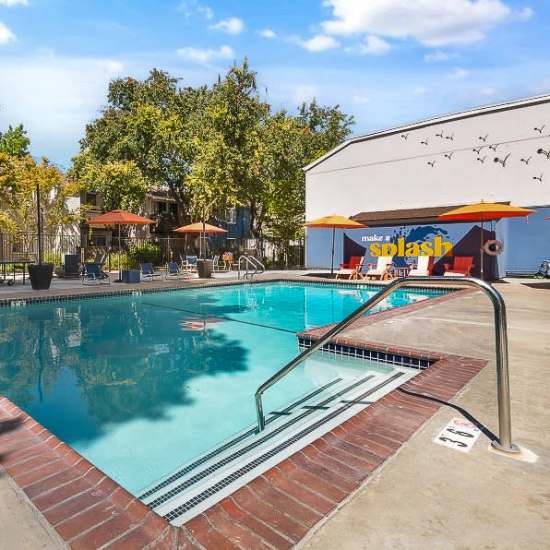 Resort-style swimming pool for the community at Vista in San Jose, California