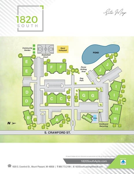 Site map of 1820 South Apartments in Mount Pleasant, Michigan