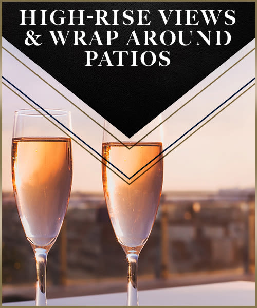 High-rise views and wrap around patios are at The Heights at Park Lane in Dallas, Texas