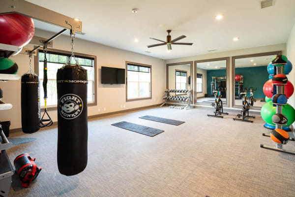 Gym at The Crest at Flowery Branch in Flowery Branch, Georgia
